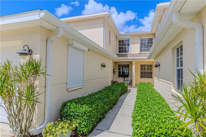 Front Entryway with hurricane shutters