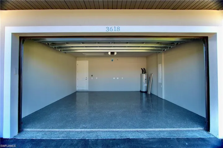 Garage with water heater