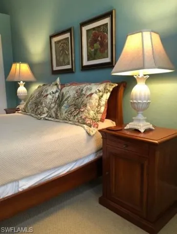 Bedroom with carpet floors