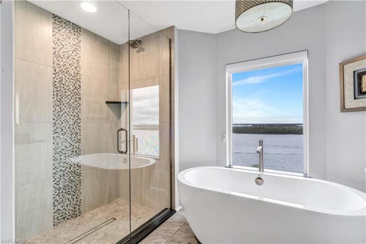 Walk in shower in main bathroom