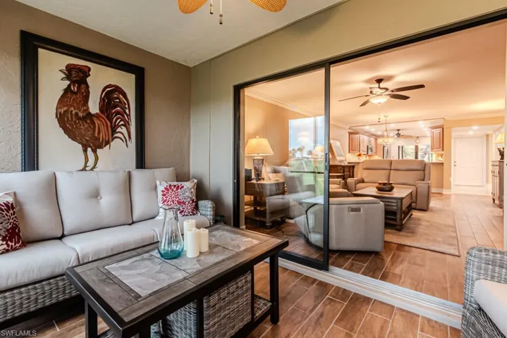 Living room opening to lanai.
