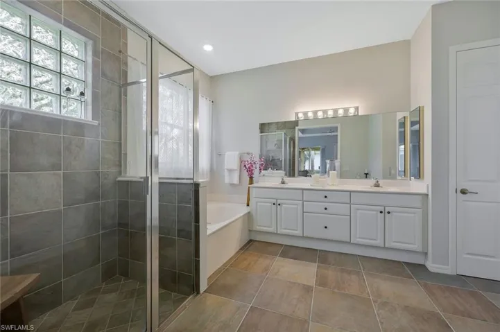 Primary Bathroom with Walk-In Shower, Large Soaking Tub and Duel Vanity