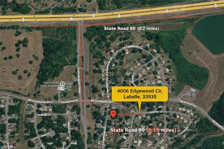 Aerial view of property's location featuring property boundaries highlighted