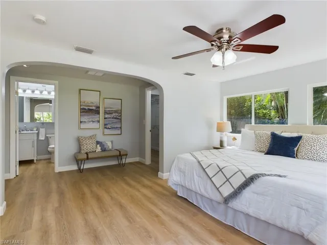 Spacious bedroom with walk-in closet