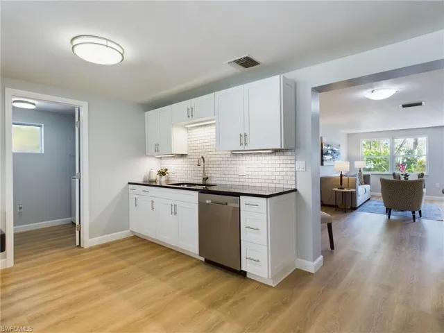 Kitchen to living area