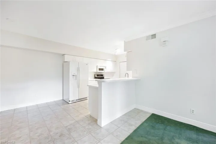 View of kitchen from living room.