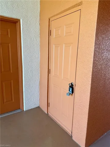 View of exterior entry with storage