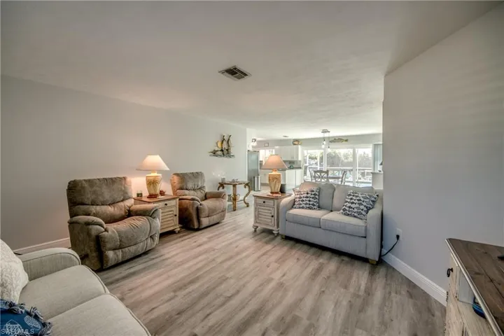 Living room featuring light wood-type flooring