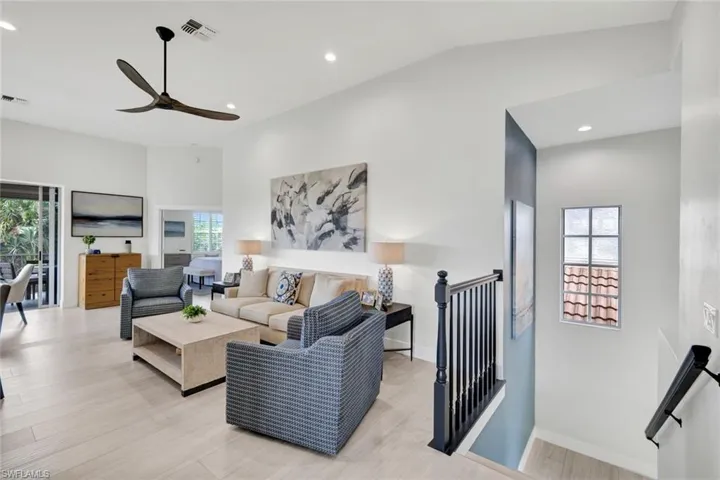 The benefit of the upper floor - volume ceilings and no noise from above!