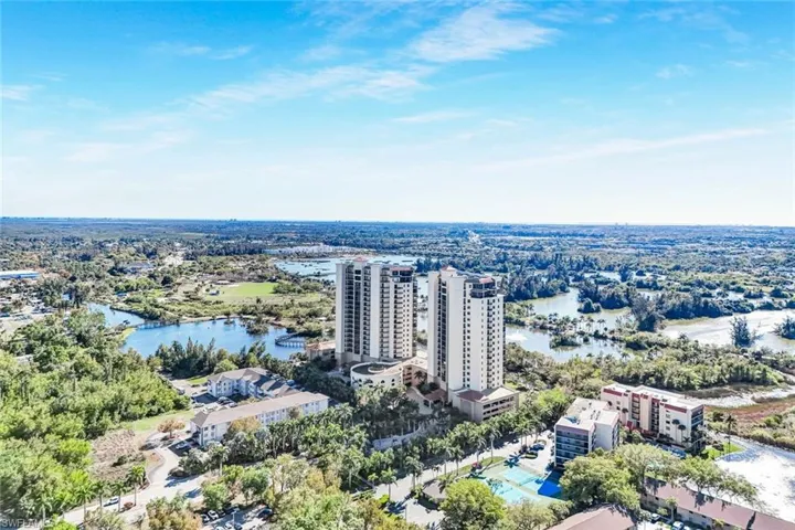 Aerial view of a large body of water