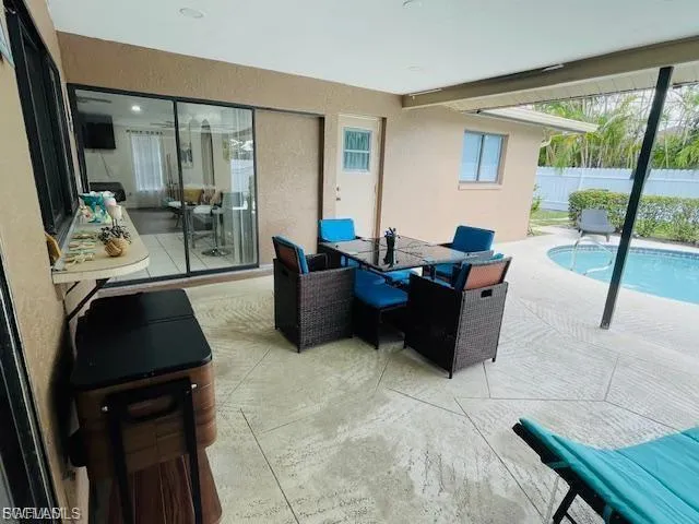View of patio featuring outdoor dining space