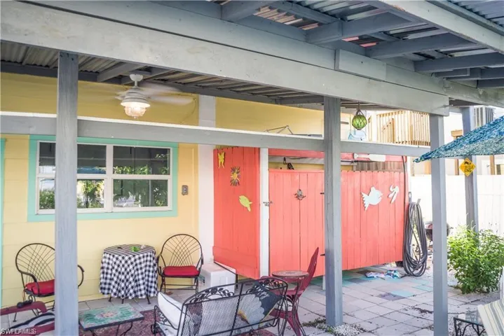 View of patio / terrace prior to Hurricane Helene