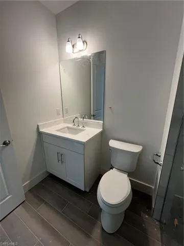 Guest bathroom with full length shower