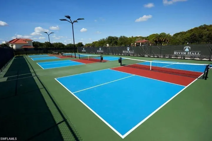View of tennis court