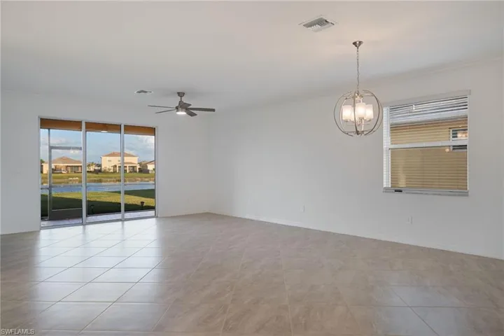 Living room and dining room