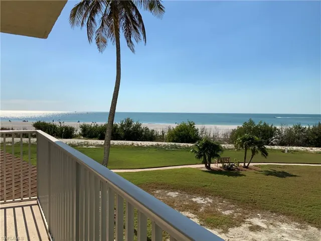 This balcony view, above ground level, first floor condo