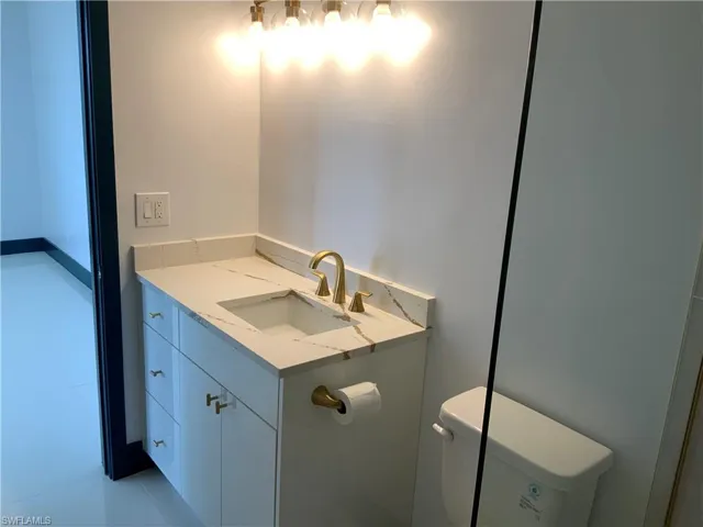 Bath sink, and shower all new opens to bedroom.
