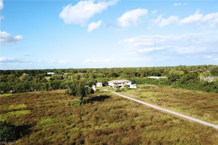 Overview of rural landscape with a forest
