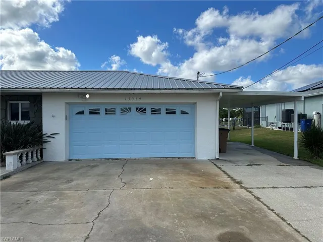 Garage with driveway