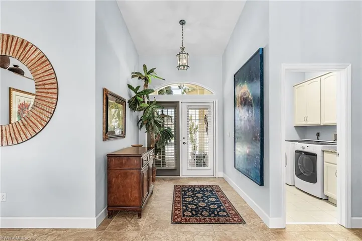 Foyer with baseboards