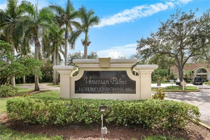 View of community / neighborhood sign for Venetian Palms