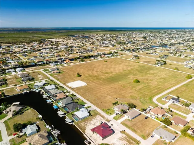 Aerial perspective of suburban area
