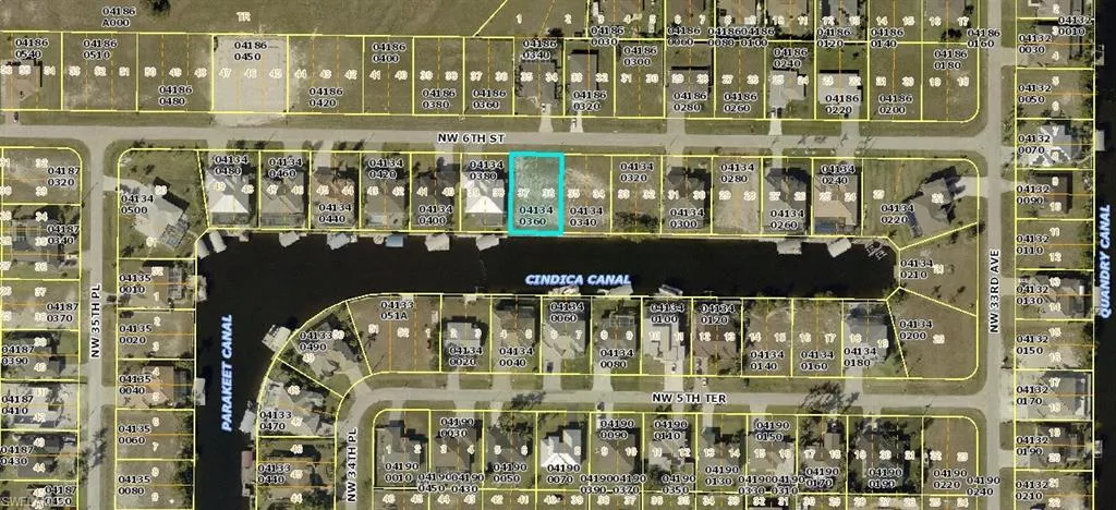 Aerial overview of property's location with property boundaries highlighted