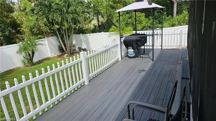 Deck featuring a fenced backyard