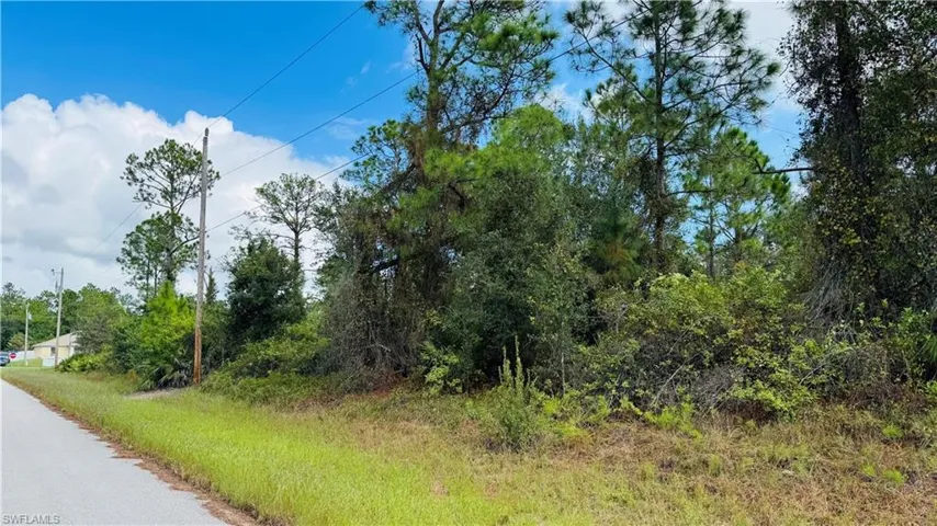 View from the left of the lightpole towards the lot