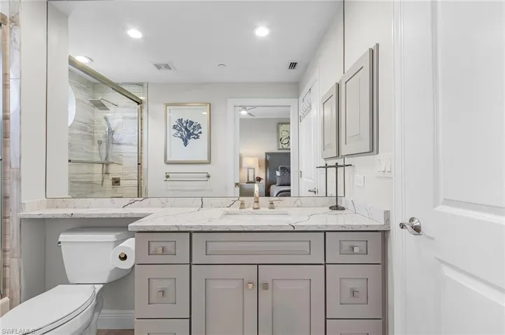 Bathroom with toilet and vanity