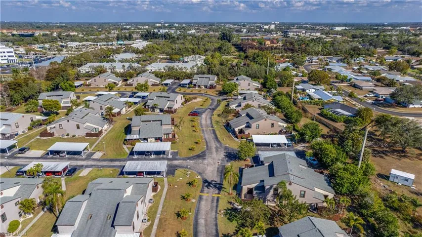 Aerial perspective of suburban area