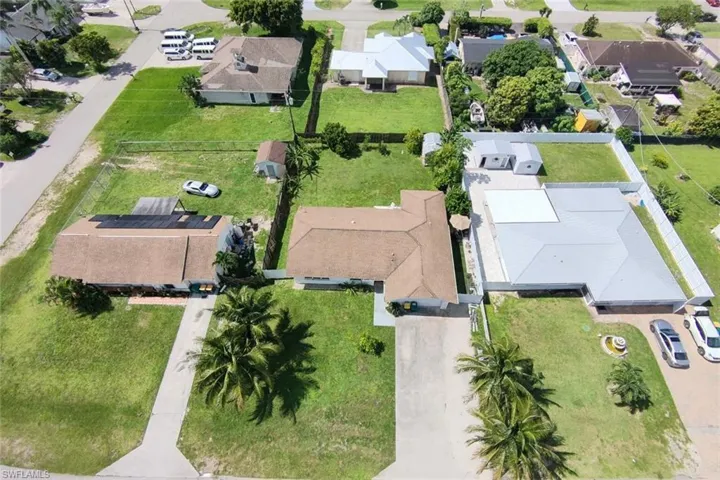 Aerial perspective of suburban area