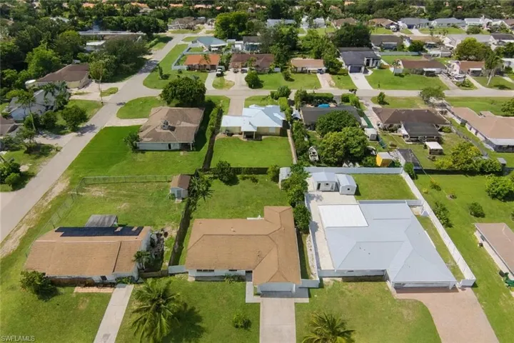 Aerial view of residential area