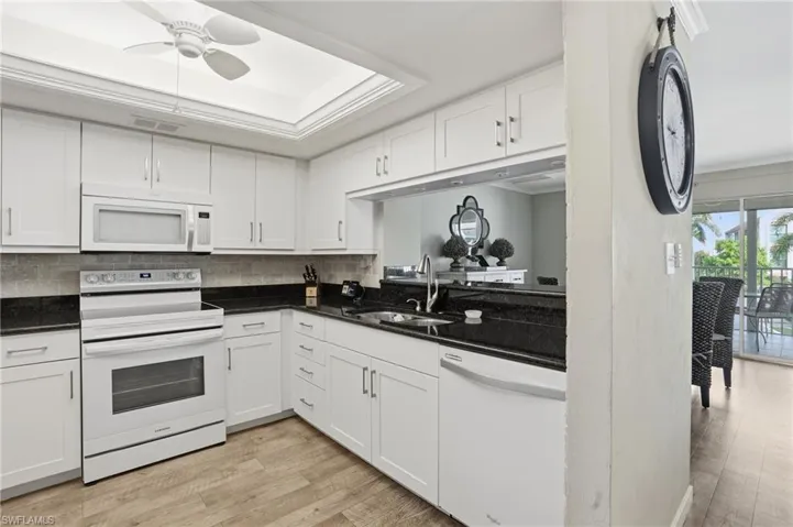 Kitchen with white appliances