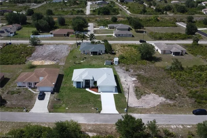 Aerial view of residential area