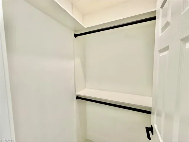 Built in shelving in walk in closets.
