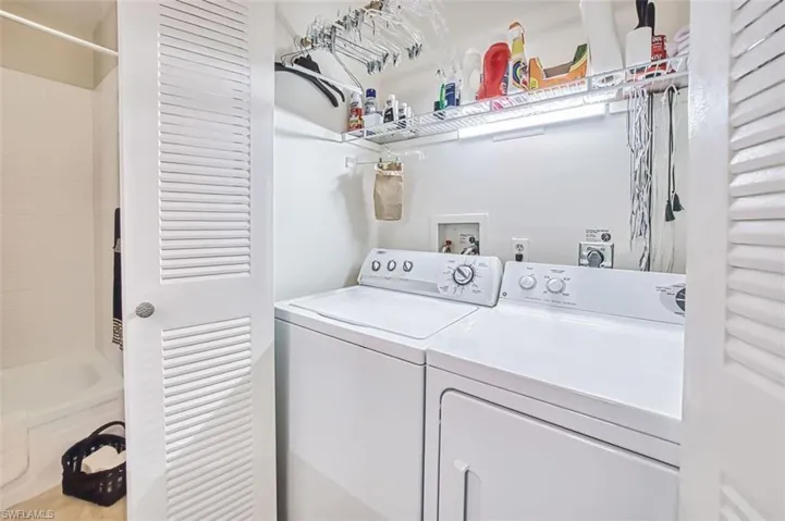 Laundry area with washing machine and dryer
