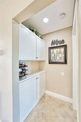 Hallway with cabinets