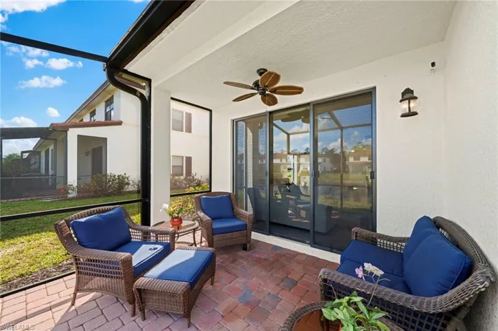 Sunroom / solarium with plenty of natural light and ceiling fan