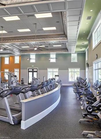 Gym featuring wainscoting