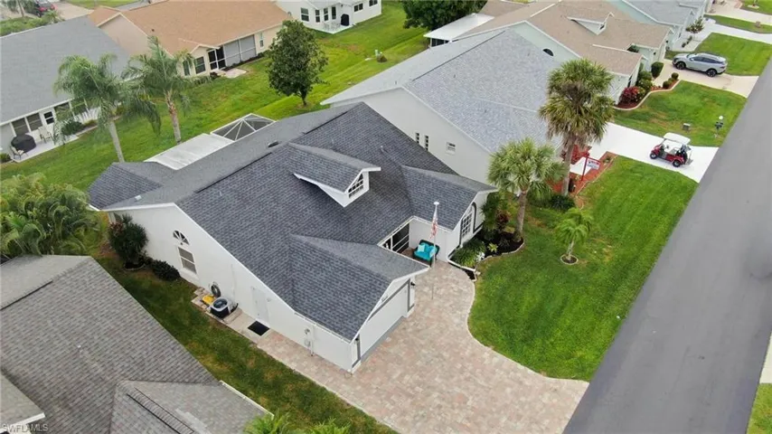 Aerial perspective of suburban area