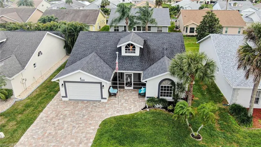 Aerial view of residential area