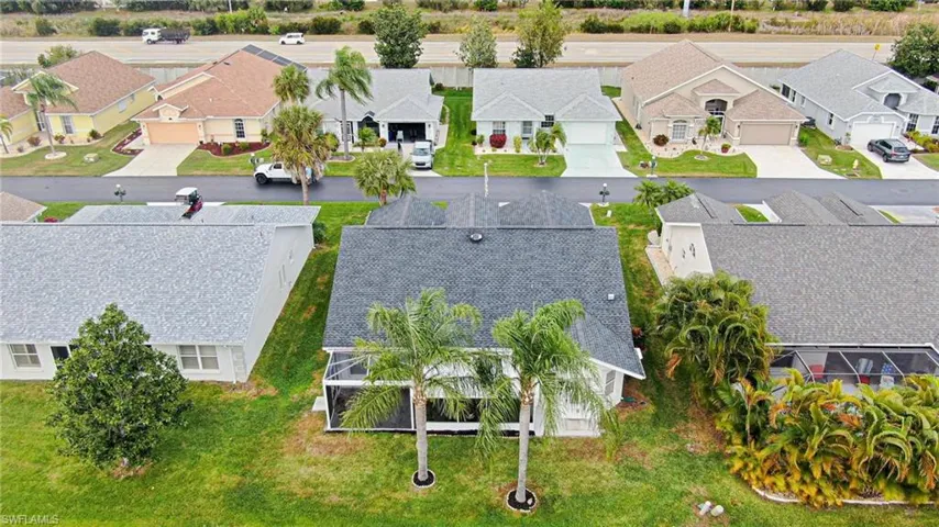 Aerial view of residential area