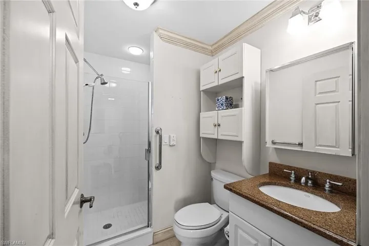 Guest Bathroom, Granite Countertops, Shower, Tile Flooring