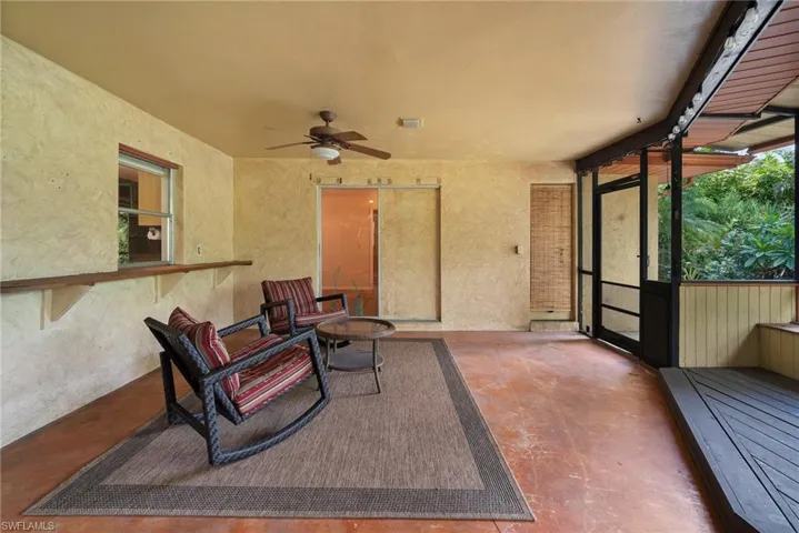 View of patio / terrace featuring ceiling fan