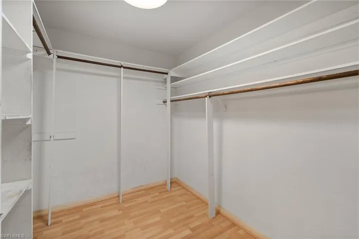 Spacious closet featuring light wood-type flooring