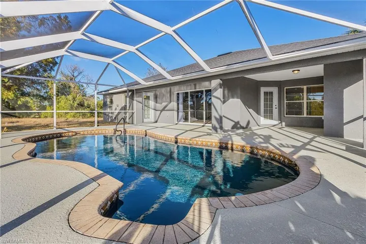 Pool with large patio