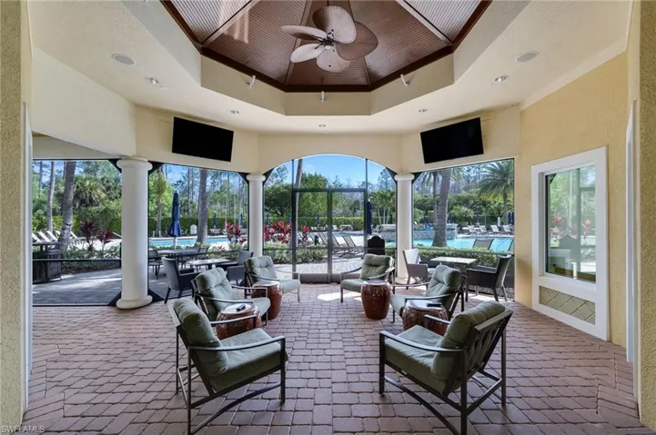 View of patio / terrace featuring ceiling fan