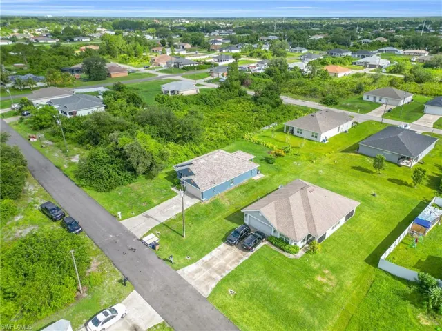 Aerial perspective of suburban area