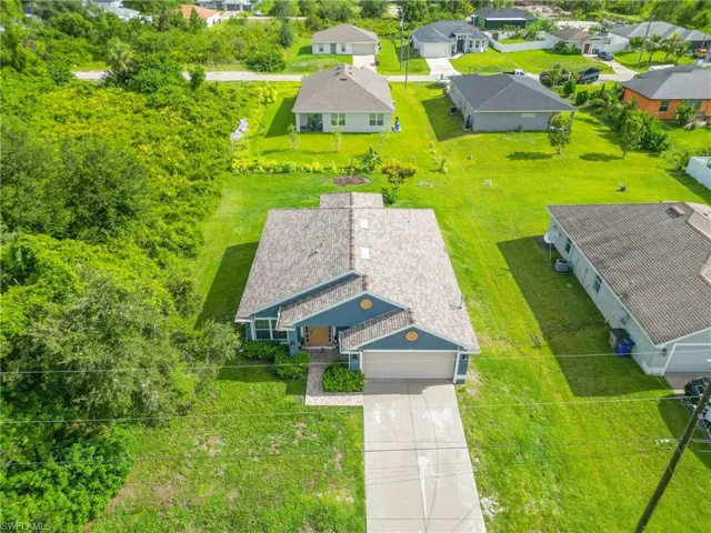 Aerial view of residential area